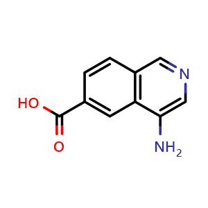 Chemical structure of 4-Aminoisoquinoline-6-carboxylic acid , CAS 1956332-68-5, AChemBlock W170915