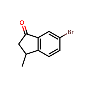 Chemical structure of 6-bromo-3-methyl-2,3-dihydro-1h-inden-1-one , CAS 1021076-35-6, AChemBlock W170920