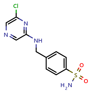 Chemical structure of 4-(((6-chloropyrazin-2-yl)amino)methyl)benzenesulfonamide , CAS 1920668-18-3, AChemBlock W170949