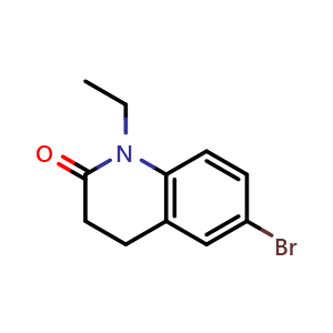 Chemical structure of 6-bromo-1-ethyl-3,4-dihydroquinolin-2-one , CAS 1092523-04-0, AChemBlock W170960