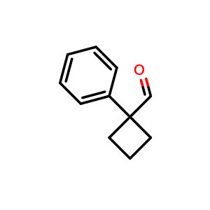 Chemical structure of 1-Phenyl-cyclobutanecarboxaldehyde , CAS 1469-83-6, AChemBlock W170966