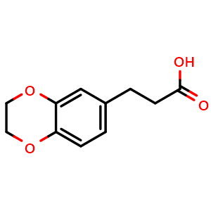 Chemical structure of 3-(2,3-dihydro-1,4-benzodioxin-6-yl)propanoic acid , CAS 14939-92-5, AChemBlock W170972
