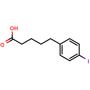 Chemical structure of 4-Iodo-benzenepentanoic acid , CAS 116680-98-9, AChemBlock W170978