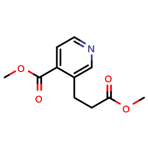 Chemical structure of Methyl 3-(3-methoxy-3-oxopropyl)isonicotinate , CAS 1266374-29-1, AChemBlock W170987