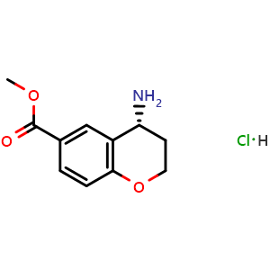 Chemical structure of (R)-methyl 4-aminochroman-6-carboxylate hydrochloride , CAS 1246509-59-0, AChemBlock W171001