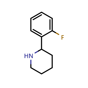 Chemical structure of 2-(2-fluorophenyl)piperidine , CAS 383128-41-4, AChemBlock W171006