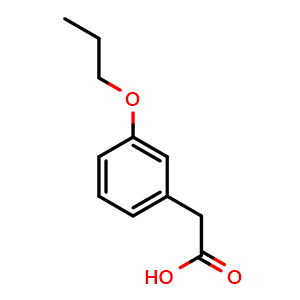 Chemical structure of 3-Propoxybenzeneacetic acid , CAS 900704-18-9, AChemBlock W171009