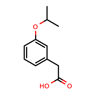 Chemical structure of 3-Isopropoxybenzeneacetic acid , CAS 146031-94-9, AChemBlock W171010