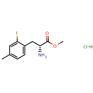 Chemical structure of methyl (R)-2-amino-3-(2-fluoro-4-methylphenyl)propanoate hydrochloride , CAS 2682097-26-1, AChemBlock W171020
