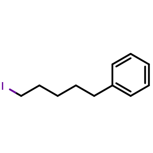 Chemical structure of (5-Iodopentyl)benzene , CAS 99858-37-4, AChemBlock W171023