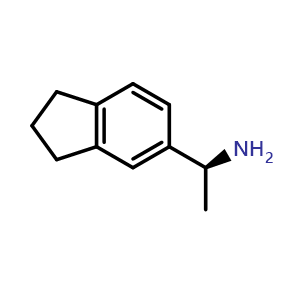Chemical structure of (1S)-1-(2,3-dihydro-1h-inden-5-yl)ethanamine , CAS 1212278-77-7, AChemBlock W171026