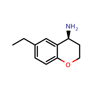 Chemical structure of (4s)-6-ethyl-3,4-dihydro-2h-1-benzopyran-4-amine , CAS 1228566-51-5, AChemBlock W171036