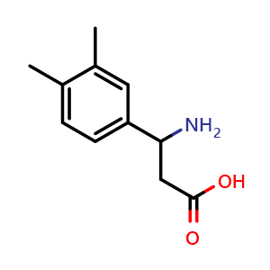 Chemical structure of b-Amino-3,4-dimethylbenzenepropanoic acid , CAS 412925-16-7, AChemBlock W171039