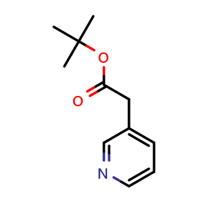 Chemical structure of tert-Butyl 2-(pyridin-3-yl)acetate , CAS 69713-27-5, AChemBlock W171042