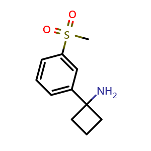 Chemical structure of 1-[3-(Methylsulfonyl)phenyl]cyclobutylamine , CAS 1314745-81-7, AChemBlock W171044