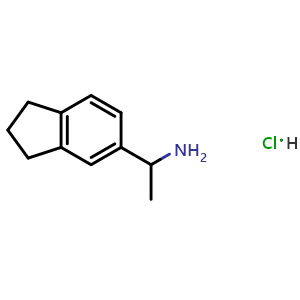 Chemical structure of 1-(2,3-dihydro-1h-inden-5-yl)ethanamine hydrochloride , CAS 1009-18-3, AChemBlock W171049
