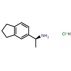 Chemical structure of (1S)-1-(2,3-dihydro-1h-inden-5-yl)ethanamine hydrochloride , CAS 2740396-41-0, AChemBlock W171052