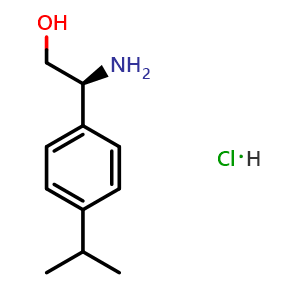 Chemical structure of (2S)-2-amino-2-[4-(methylethyl)phenyl]ethan-1-ol hydrochloride , CAS 1391515-12-0, AChemBlock W171079