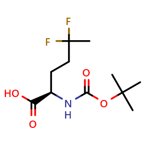 Chemical structure of (2R)-2-(tert-butoxycarbonylamino)-5,5-difluoro-hexanoic acid , CAS 2350048-17-6, AChemBlock W171085