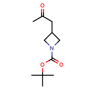 Chemical structure of 1-Boc-3-(2-oxopropyl)azetidine , CAS 1547049-64-8, AChemBlock W171087