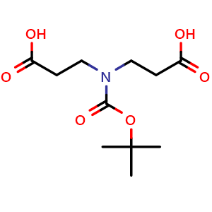 Chemical structure of N-Boc-3,3'-azanediyldipropionic acid , CAS 143766-89-6, AChemBlock W171098