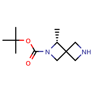 Chemical structure of tert-butyl (3R)-3-methyl-2,6-diazaspiro[3.3]heptane-2-carboxylate , CAS 2891580-02-0, AChemBlock W171103