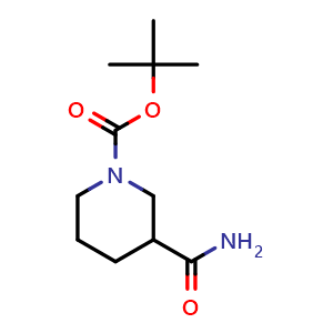 Chemical structure of 1-Boc-3-Carbamoylpiperidine , CAS 91419-49-7, AChemBlock W171104