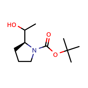 Chemical structure of (S)-1-Boc-2-(1-hydroxyethyl)-pyrrolidine , CAS 290327-92-3, AChemBlock W171109