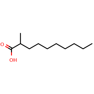 Chemical structure of 2-Methyl-decanoic acid , CAS 24323-23-7, AChemBlock W171134