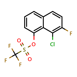 Chemical structure of (8-chloro-7-fluoro-1-naphthyl) trifluoromethanesulfonate , CAS 2375588-91-1, AChemBlock W171143