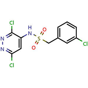 Chemical structure of 1-(3-Chlorophenyl)-N-(3,6-dichloro-4-pyridazinyl)methanesulfonamide , CAS 2845127-19-5, AChemBlock W171146