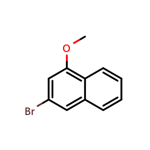 Chemical structure of 3-Bromo-1-methoxynaphthalene , CAS 507266-70-8, AChemBlock W171150