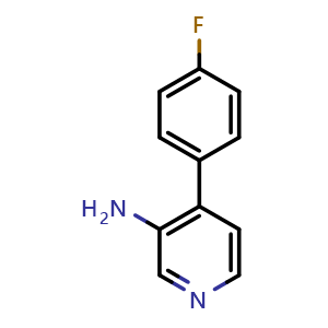 Chemical structure of 4-(4-fluorophenyl)pyridin-3-amine , CAS 1374664-79-5, AChemBlock W171154