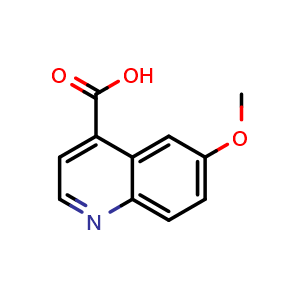 Chemical structure of 6-methoxyquinoline-4-carboxylic acid , CAS 86-68-0, AChemBlock W171156