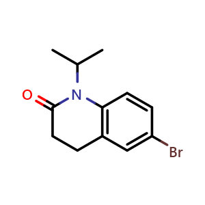 Chemical structure of 6-bromo-1-isopropyl-3,4-dihydroquinolin-2-one , CAS 1092523-05-1, AChemBlock W171183