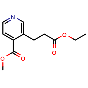 Chemical structure of Methyl 3-(3-Ethoxy-3-oxopropyl)isonicotinate , CAS 19608-41-4, AChemBlock W171204