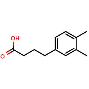 Chemical structure of 4-(3,4-Dimethylphenyl)butanoic acid , CAS 5465-18-9, AChemBlock W171217