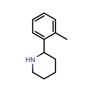 Chemical structure of 2-(2-methylphenyl)piperidine , CAS 118576-99-1, AChemBlock W171226