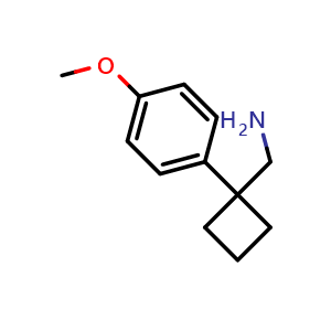 Chemical structure of 1-(4-Methoxyphenyl)cyclobutanemethanamine , CAS 927993-41-7, AChemBlock W171228