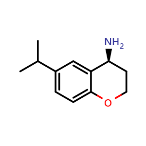 Chemical structure of (4s)-6-(propan-2-yl)-3,4-dihydro-2h-1-benzopyran-4-amine , CAS 763925-96-8, AChemBlock W171229