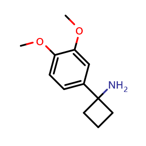 Chemical structure of 1-(3,4-Dimethoxyphenyl)cyclobutanamine , CAS 1017467-28-5, AChemBlock W171231