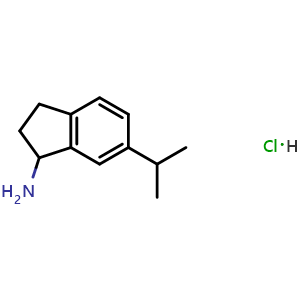 Chemical structure of 6-(propan-2-yl)-2,3-dihydro-1h-inden-1-amine hydrochloride , CAS 1803606-99-6, AChemBlock W171234