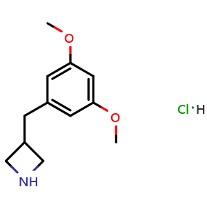 Chemical structure of 3-[(3,5-dimethoxyphenyl)methyl]azetidine hydrochloride , CAS 1376321-05-9, AChemBlock W171242