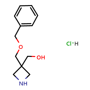 Chemical structure of [3-(benzyloxymethyl)azetidin-3-yl]methanol;hydrochloride , CAS 2940954-29-8, AChemBlock W171243