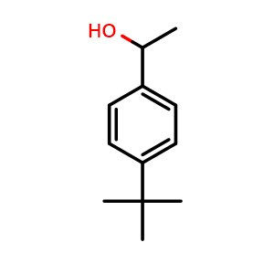 Chemical structure of 1-(4-tert-butylphenyl)ethanol , CAS 34386-42-0, AChemBlock W171247