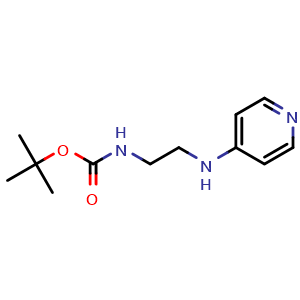 Chemical structure of N2-Boc-N1-(pyridin-4-yl)ethylenediamine , CAS 1279815-58-5, AChemBlock W171253