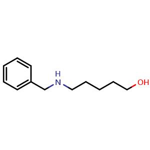 Chemical structure of 5-(Benzylamino)pentan-1-ol , CAS 2937-99-7, AChemBlock W171254