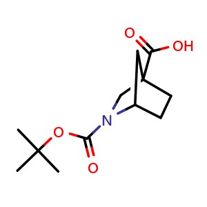 Chemical structure of 2-tert-butoxycarbonyl-2-azabicyclo[2.2.1]heptane-4-carboxylic acid , CAS 1935385-39-9, AChemBlock W171258