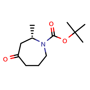 Chemical structure of tert-butyl (2S)-2-methyl-4-oxo-azepane-1-carboxylate , CAS 2891580-59-7, AChemBlock W171269