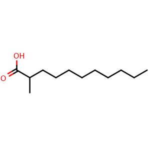 Chemical structure of 2-Methyl-undecanoic acid , CAS 24323-25-9, AChemBlock W171311